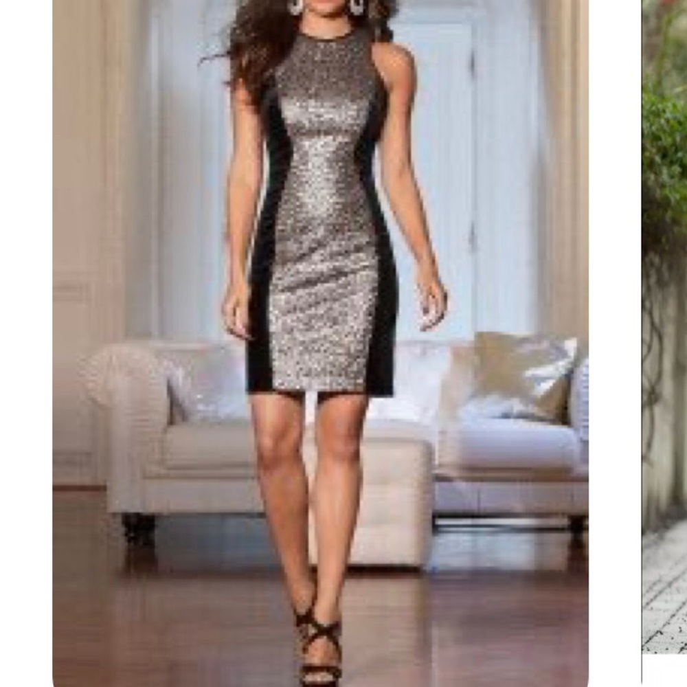 Black & Gold Velvet Dress